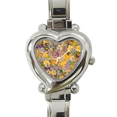 Spring Flowers Effect Heart Italian Charm Watch 