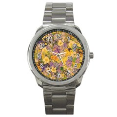 Spring Flowers Effect Sport Metal Watch