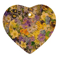 Spring Flowers Effect Heart Ornament (two Sides) by ImpressiveMoments