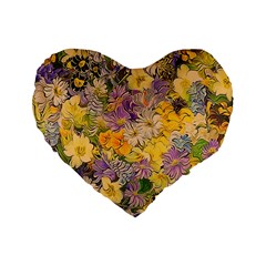 Spring Flowers Effect 16  Premium Heart Shape Cushion  by ImpressiveMoments