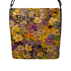 Spring Flowers Effect Flap Closure Messenger Bag (large)