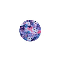 Spring Flowers Blue 1  Mini Button by ImpressiveMoments