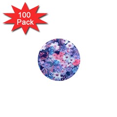 Spring Flowers Blue 1  Mini Button Magnet (100 Pack) by ImpressiveMoments