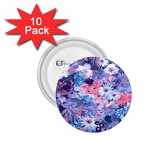 Spring Flowers Blue 1 75  Button (10 Pack) by ImpressiveMoments