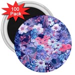 Spring Flowers Blue 3  Button Magnet (100 pack) Front