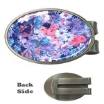 Spring Flowers Blue Money Clip (Oval) Front