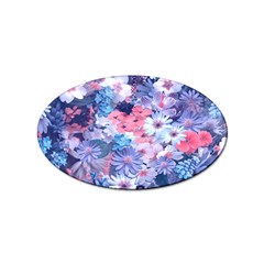 Spring Flowers Blue Sticker (oval)