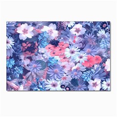 Spring Flowers Blue Postcards 5  X 7  (10 Pack)