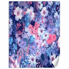 Spring Flowers Blue Canvas 18  X 24  (unframed)