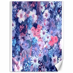 Spring Flowers Blue Canvas 36  X 48  (unframed)