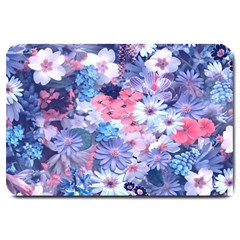 Spring Flowers Blue Large Door Mat