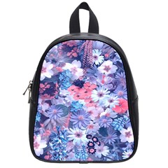 Spring Flowers Blue School Bag (small)