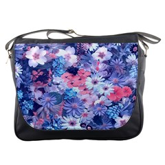 Spring Flowers Blue Messenger Bag