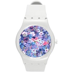 Spring Flowers Blue Plastic Sport Watch (medium)