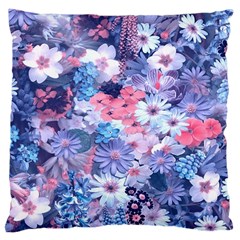 Spring Flowers Blue Large Cushion Case (single Sided) 