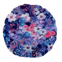 Spring Flowers Blue 18  Premium Round Cushion 