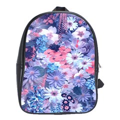 Spring Flowers Blue School Bag (xl)