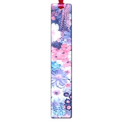 Spring Flowers Blue Large Bookmark