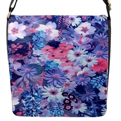 Spring Flowers Blue Flap Closure Messenger Bag (small)