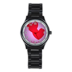 I Love You Sport Metal Watch (black) by WonderfulDreamPicture