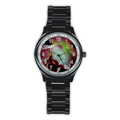 Macro Flower Sport Metal Watch (black) by WonderfulDreamPicture