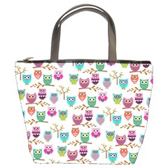 Happy Owls Bucket Handbag by Ancello