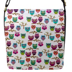 Happy Owls Flap Closure Messenger Bag (small)