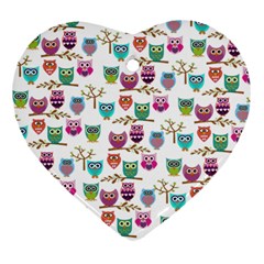 Happy Owls Heart Ornament by Ancello