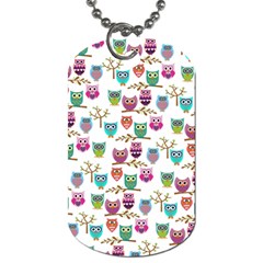 Happy Owls Dog Tag (two-sided)  by Ancello