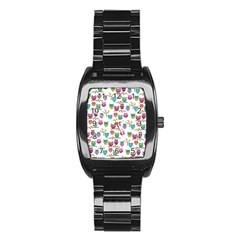 Happy Owls Stainless Steel Barrel Watch by Ancello