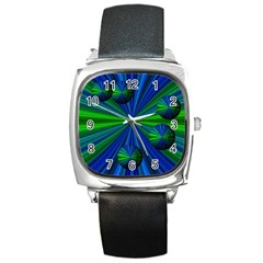 Magic Balls Square Leather Watch