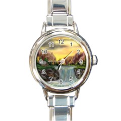 Brentons Waterfall - Ave Hurley - Artrave - Round Italian Charm Watch by ArtRave2