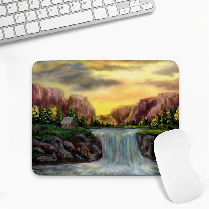 Brentons Waterfall - Ave Hurley - ArtRave - Small Mouse Pad (Rectangle)