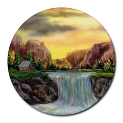 Brentons Waterfall - Ave Hurley - Artrave - 8  Mouse Pad (round) by ArtRave2