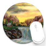 Brentons Waterfall - Ave Hurley - ArtRave - 8  Mouse Pad (Round) Front