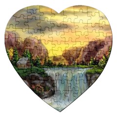 Brentons Waterfall - Ave Hurley - Artrave - Jigsaw Puzzle (heart) by ArtRave2