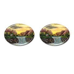 Brentons Waterfall - Ave Hurley - Artrave - Cufflinks (oval) by ArtRave2