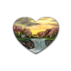 Brentons Waterfall - Ave Hurley - Artrave - Drink Coasters (heart) by ArtRave2