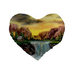 Brentons Waterfall - Ave Hurley - Artrave - 16  Premium Heart Shape Cushion  by ArtRave2