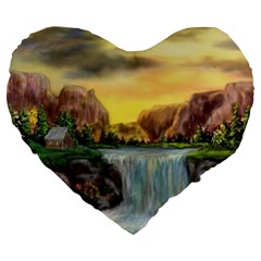 Brentons Waterfall - Ave Hurley - Artrave - 19  Premium Heart Shape Cushion