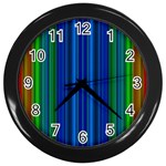 Strips Wall Clock (Black) Front