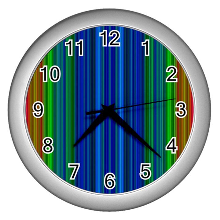 Strips Wall Clock (Silver)