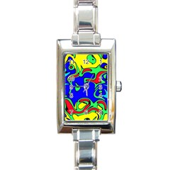 Abstract Rectangular Italian Charm Watch by Siebenhuehner