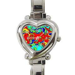 Abstract Heart Italian Charm Watch  by Siebenhuehner