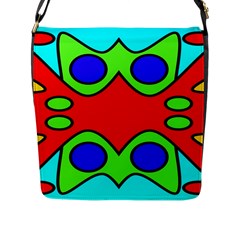 Abstract Flap Closure Messenger Bag (large) by Siebenhuehner