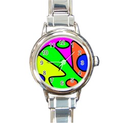 Abstract Round Italian Charm Watch by Siebenhuehner