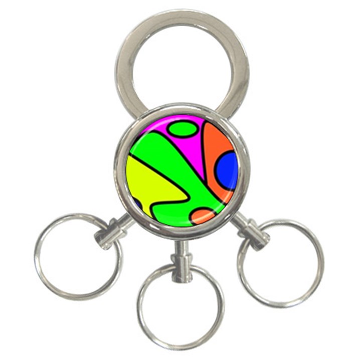 Abstract 3-Ring Key Chain