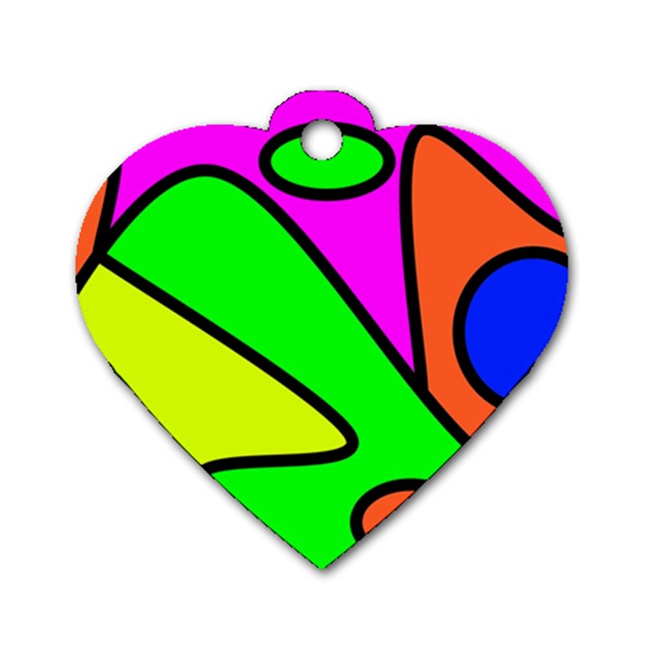 Abstract Dog Tag Heart (One Sided) 