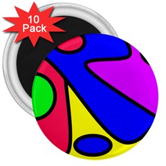 Abstract 3  Button Magnet (10 Pack) by Siebenhuehner