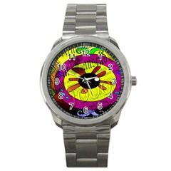 Abstract Sport Metal Watch